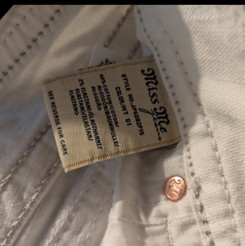 White Jeans with Silver Sequin Detail - Picture 5 of 5